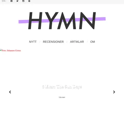 HYMN.se startsida 2017