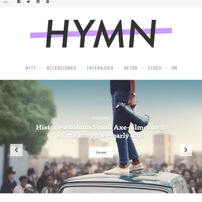 HYMN.se startsida 2021