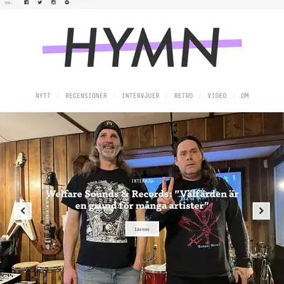 HYMN.se startsida 2024