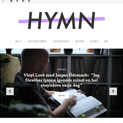 HYMN.se startsida 2025
