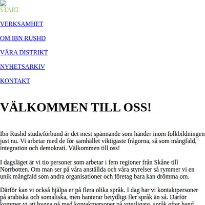 www.ibnrushd.se startsida 2009
