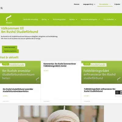 www.ibnrushd.se startsida 2025