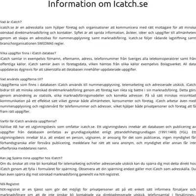 icatch.se startsida 2025