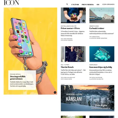 Icon, http://iconmagazine.se startsida 2024