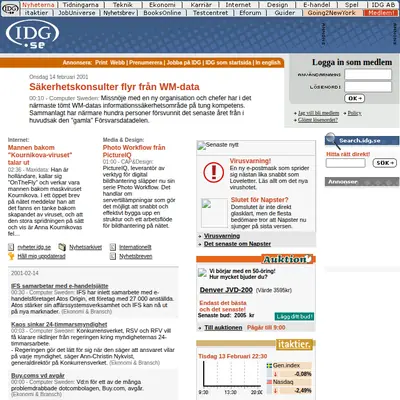 IDG.se startsida 2001