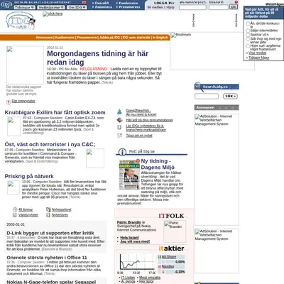 IDG.se startsida 2003