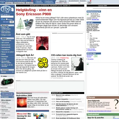 IDG.se startsida 2004