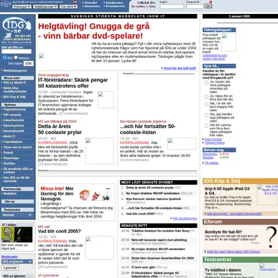 IDG.se startsida 2005