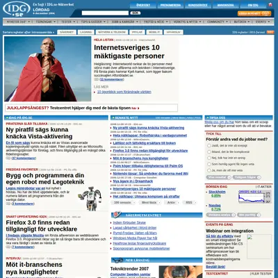 IDG.se startsida 2006