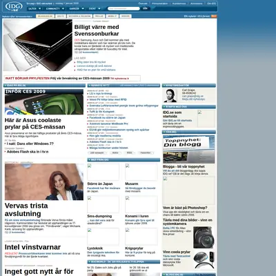 IDG.se startsida 2009