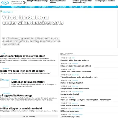 IDG.se startsida 2014
