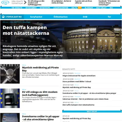 IDG.se startsida 2015