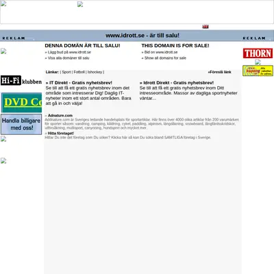 idrott.se startsida 2001