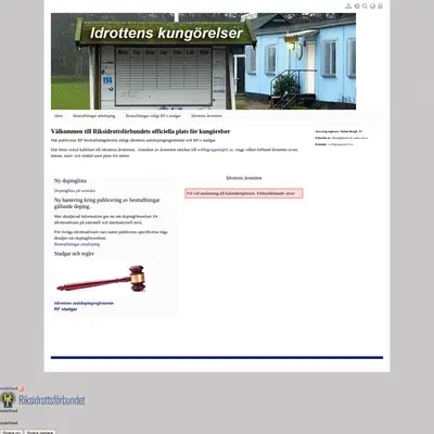 www.idrottenskungorelser.se startsida 2017