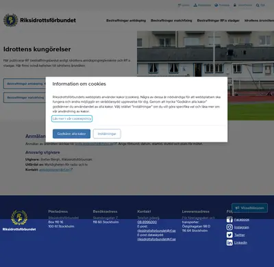 www.idrottenskungorelser.se startsida 2022
