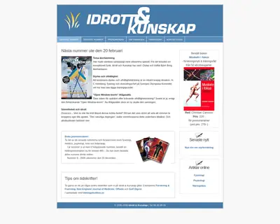 Idrott & Kunskap startsida 2007