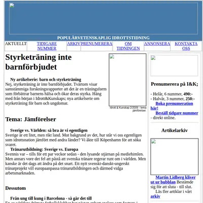 Idrott & Kunskap startsida 2009