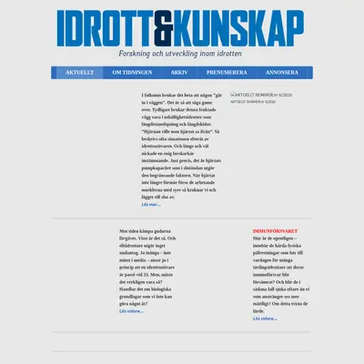 Idrott & Kunskap startsida 2021