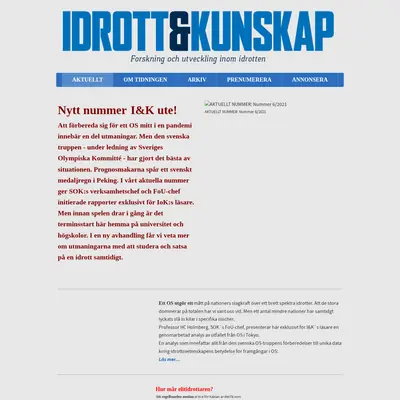 Idrott & Kunskap startsida 2022