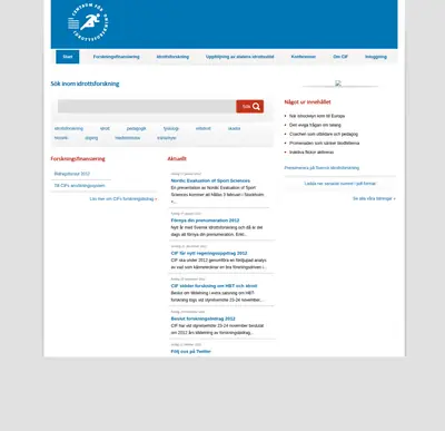 idrottsforskning.se startsida 2011