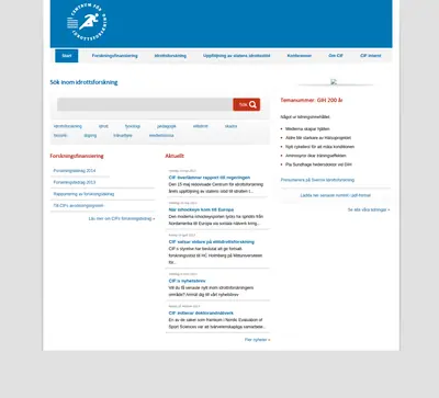 idrottsforskning.se startsida 2013