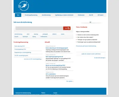 idrottsforskning.se startsida 2014