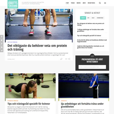 idrottsforskning.se startsida 2018