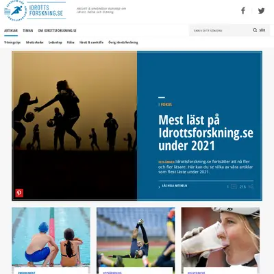 idrottsforskning.se startsida 2022