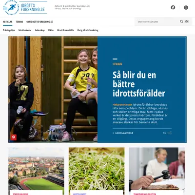idrottsforskning.se startsida 2024