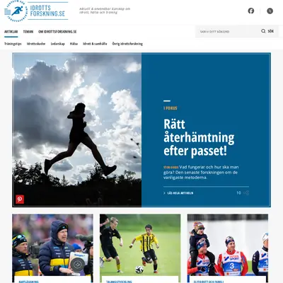 idrottsforskning.se startsida 2025