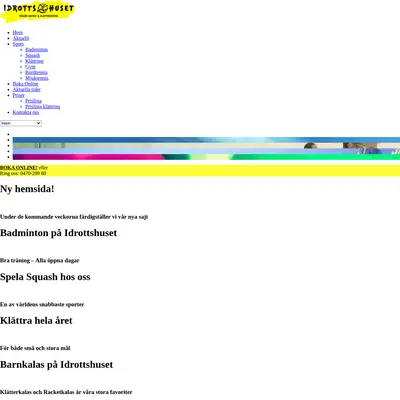 IdrottsRhUSet startsida 2020