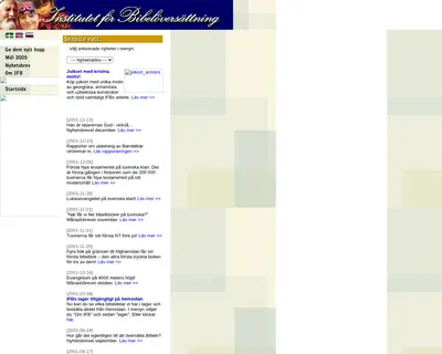 IFB Nyheter startsida 2002