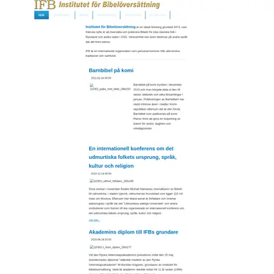 IFB Nyheter startsida 2011