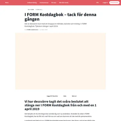 iformkostdagbok.se startsida 2021
