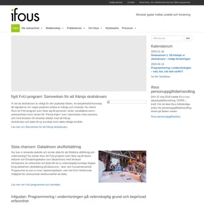 ifous.se startsida 2020