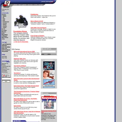 IGN startsida 2000