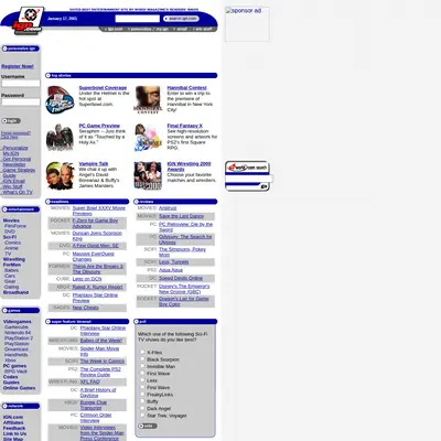 IGN startsida 2001