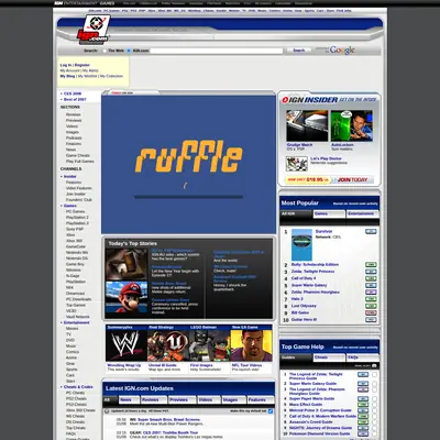 IGN startsida 2008