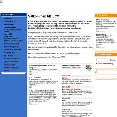 ILCO Magasinet startsida 2008