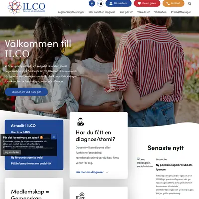 ILCO Magasinet startsida 2021