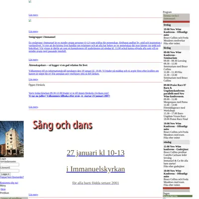 Immanuelskyrkan Malmö startsida 2007