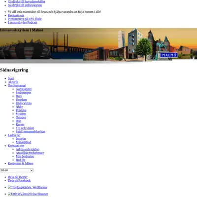 Immanuelskyrkan Malmö startsida 2016