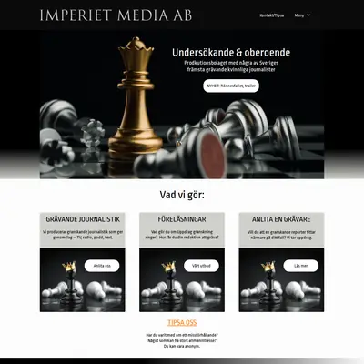 Imperietmedia.se startsida 2023