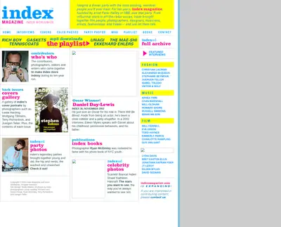 Index Magazine startsida 2008