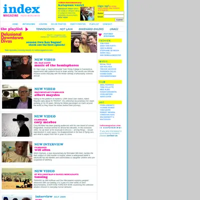 Index Magazine startsida 2010