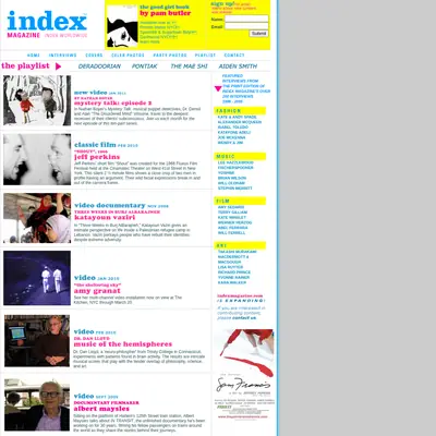 Index Magazine startsida 2011