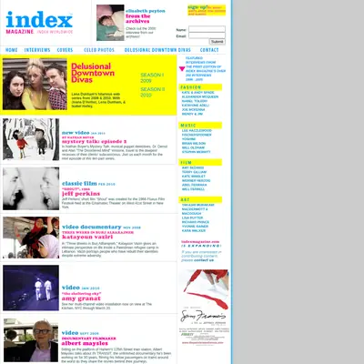 Index Magazine startsida 2013