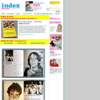 Index Magazine startsida 2015