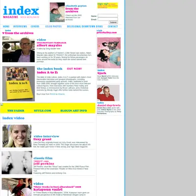 Index Magazine startsida 2017