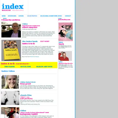 Index Magazine startsida 2018
